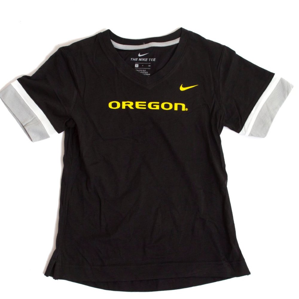NWT Oregon Ducks Nike Fan V-Neck Girl's T-Shirt